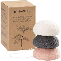 Navaris Σφουγγάρι Καθαρισμού Set Konjac Sponges 3 τμχ
