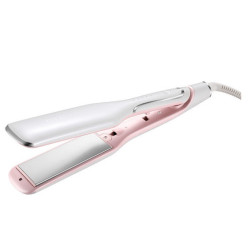 HTC Πρέσα Μαλλιών με Κεραμικές Πλάκες 50W Λευκή-ροζ