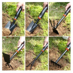 Σετ εργαλείων κηπουρικής από ανοξείδωτο ατσάλι - 6 τμχ Σετ εργαλείων κηπουρικής από ανοξείδωτο ατσάλι - 6 τμχ