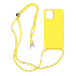 Κίτρινη θήκη σιλικόνης για Apple iPhone 12 Pro Max 6,7'' με Λουρί Κίτρινη θήκη σιλικόνης για Apple iPhone 12 Pro Max 6,7'' με Λουρί