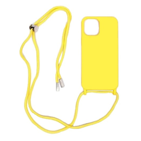 Κίτρινη θήκη σιλικόνης για Apple iPhone 12 Pro Max 6,7'' με Λουρί