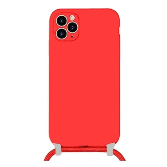 Κόκκινη θήκη σιλικόνης για Apple iPhone 12 / 12 Pro 6,1'' με Λουρί