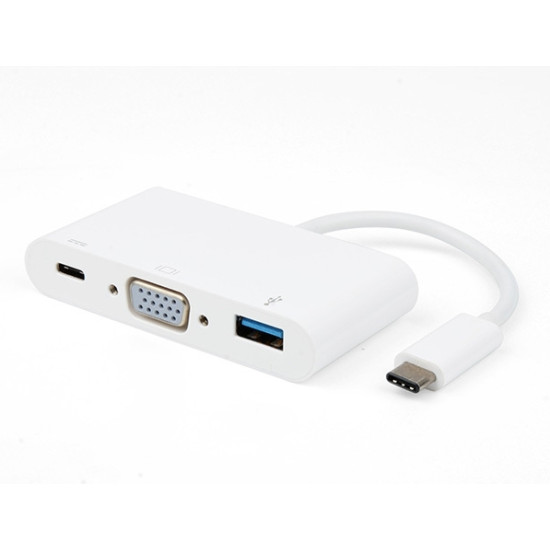 Vivanco Μετατροπέας USB-C male σε USB-A / VGA female Λευκό