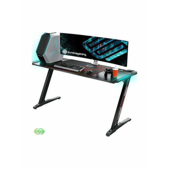 Eureka Gaming Desk ERK-Z60-B με φωτισμό LED RGB